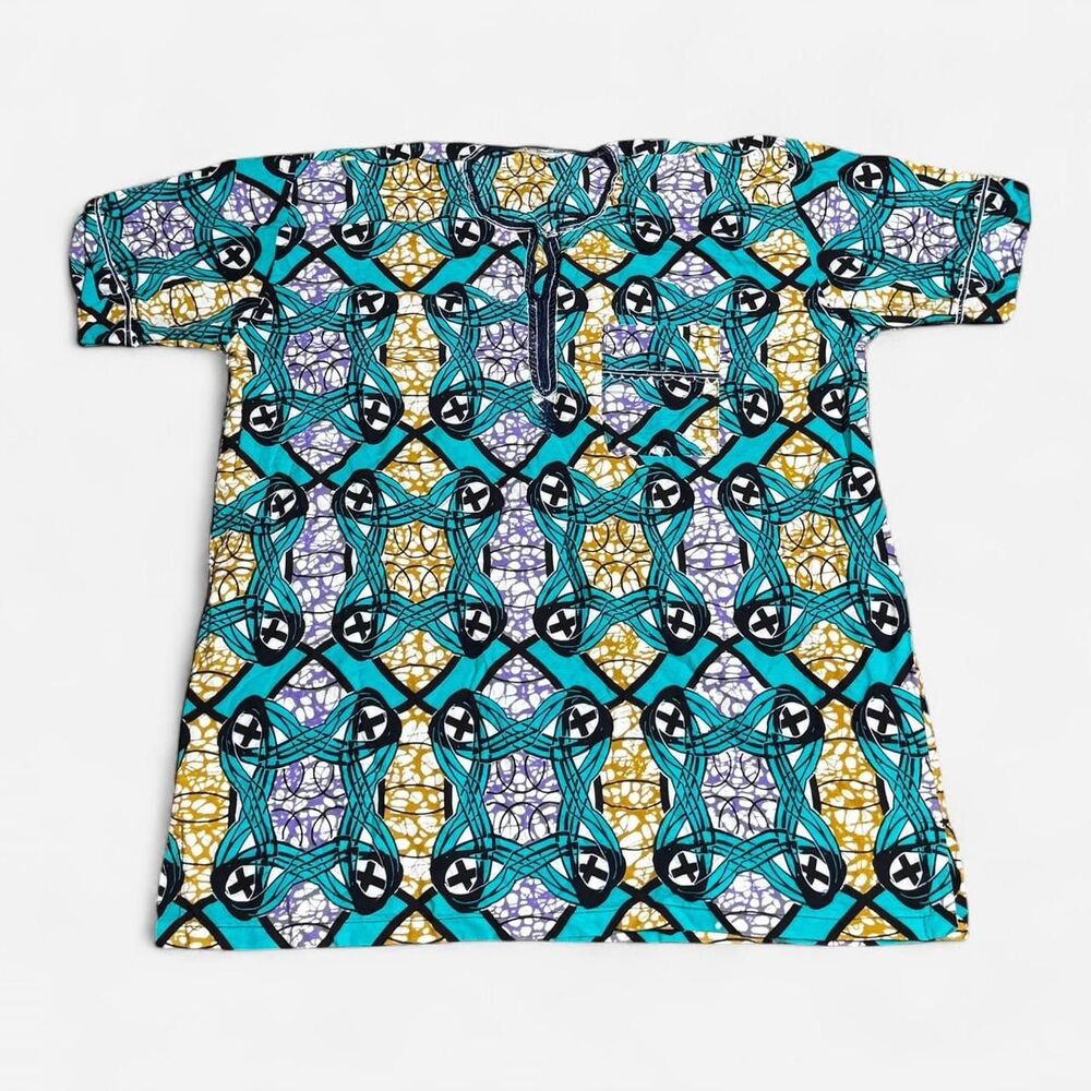 Super deluxe wax original African colorful shirt (width 27in, length 33in) shirt